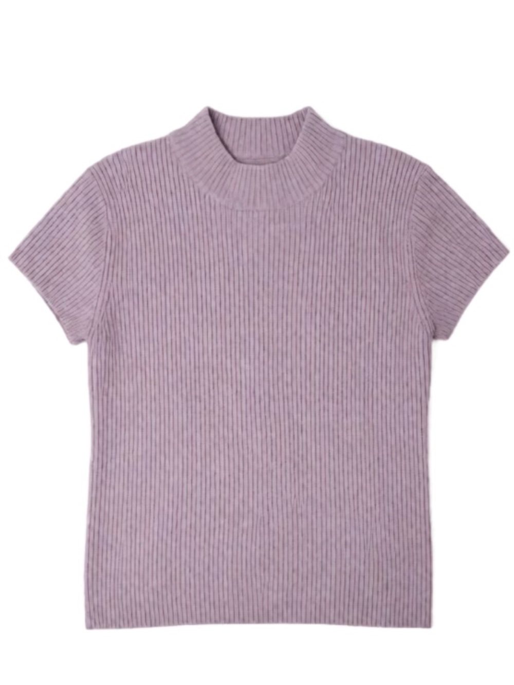 Limited Too Lavender Ribbed Mock Neck Short Sleeve Top